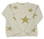 Smetanový melírovaný svetr se zlatými hvězdičkami PRIMARK