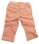 Oranžové plátěné crop kalhoty 