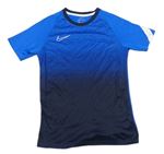 Modro-tmavomodré funkční sportovní tričko s logem Nike