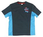Tmavošedo-modré sportovní tričko s nápisem Pocopiano
