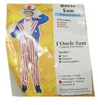 4 set - Bílo-červený kostým Uncle Sam - klobouk+frak+kalhoty+motýlek