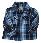 Tmavomodro-modrá kostkovaná flanelová košile Pep&Co