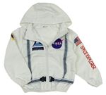 Bílá šusťáková jarní bunda s kapucí - NASA H&M