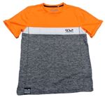 Šedo-oranžové neonové sportovní tričko C&A