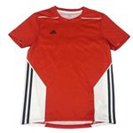 Červeno-bílé sportovní tričko s logem Adidas