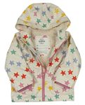 Smetanová nepromokavá zateplená bunda s barevnými hvězdičkami a kapucí M&S