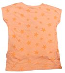 Neonově oranžové tričko s nápisy zn. S. Oliver