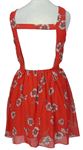 Dámské červené kytičkované šifonové šaty s volnými zády