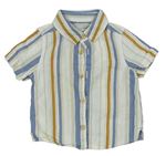 Béžovo-medovo-modrá pruhovaná košile Primark