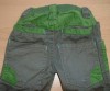 Khaki-zelené riflovo/manžestrové kalhoty s výšivkou