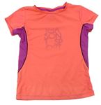 Růžovo-fialové sportovní tričko s nápisem C&A