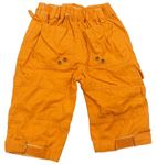 Oranžové plátěné kalhoty 