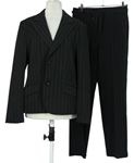 2set - Dámský černý proužkovaný kalhotový kostým C&A