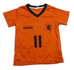 Oranžový fotbalový dres s číslem 