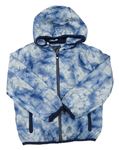 Modro-bílá batikovaná šusťáková jarní bunda s kapucí C&A