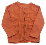 Oranžový propínací svetr s pleteným vzorem Nutmeg