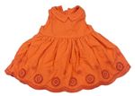 Oranžové plátěné šaty s madeirou M&S