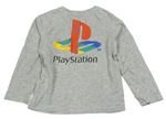 Šedé melírované triko s ovladačem - PlayStation zn. Next