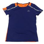 Tmavomodro-neonově oranžové sportovní funkční tričko Kalenji