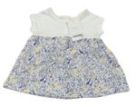 Bílo-modro-květované bavlněné šaty Next