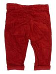 Červené sametové manšestrové kalhoty zn. Obaïbi