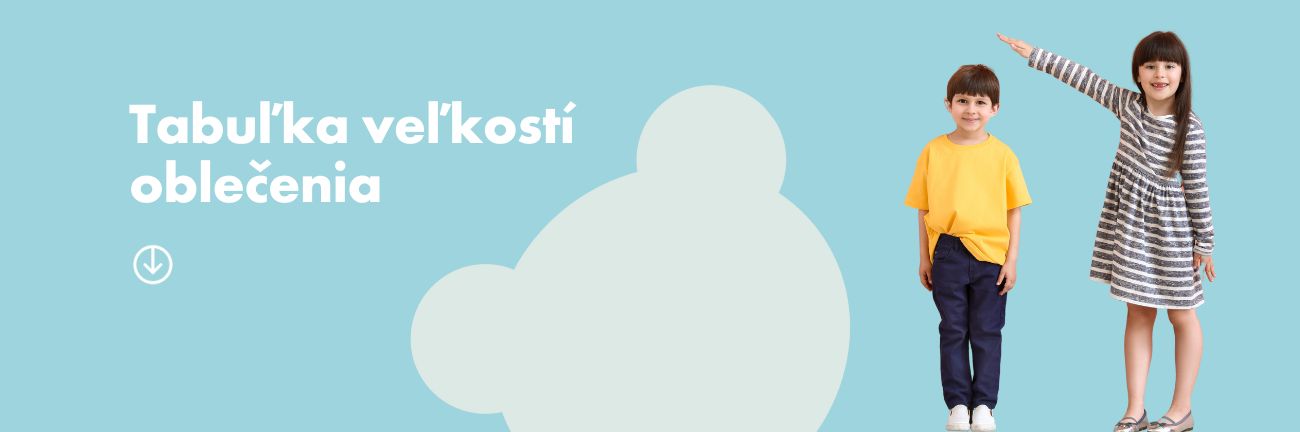 Tabuľka veľkostí oblečenia v second hande BRUMLA.SK