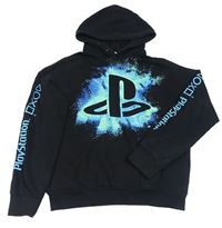 Černá mikina s logem Play Station a kapucí H&M