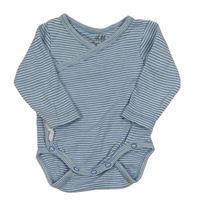 Bílo-modré pruhované zavinovací body H&M