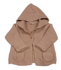 Starorůžový propínací svetr s kapucí zn. M&S