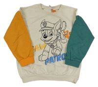 Smetanovo-okrovo-zelená mikina s Tlapkovou patrolou Nickelodeon