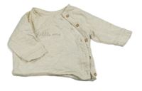 Smetanová melírovaná zavinovací mikina H&M