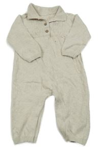 Světlebéžový pletený overal s límečkem Tu