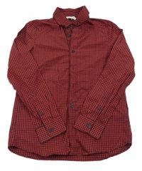 Červeno-tmavomodrá kostičkovaná košile H&M