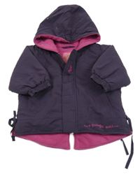 Fialová šusťáková zateplená bunda s kapucí 