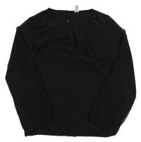 Černá šifonová halenka s kamínky Yigga