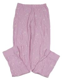 Růžové pyžamové kalhoty s hvězdami 
