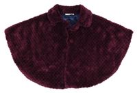 Tmavofialové plyšové podšité pončo Ergee