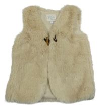 Světlebéžová kožešinová podšitá vesta 