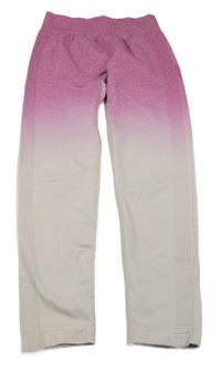 Růžovo-bílé sportovní legíny shein