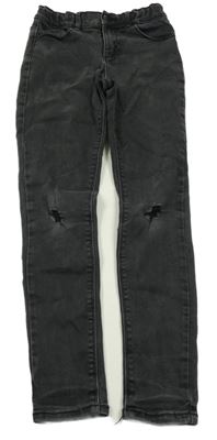 Antracitové skinny rifle s dírami kiabi