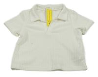 Nové - bílé vzorované úpletové polo tričko Shein