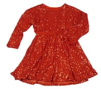 Červené flitrové šaty 