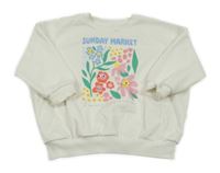 Bílá oversize mikina s květinami George