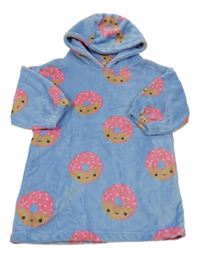 Modrá plyšová overisze domácí mikina s donuty a kapucí Next