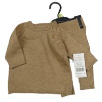 Nové - 2 set - hnědý svetr + pletené kalhoty F&F