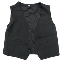 Černá pruhovaná společenská vesta H&M