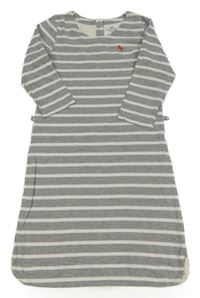 Šedo-bílé pruhované šaty s výšivkou H&M