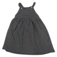 Antracitovo-růžové kostkované pletené laclové šaty George