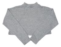 Šedé melírované úpletové crop triko New Look