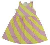 Růžovo-žluté pruhované šaty H&M